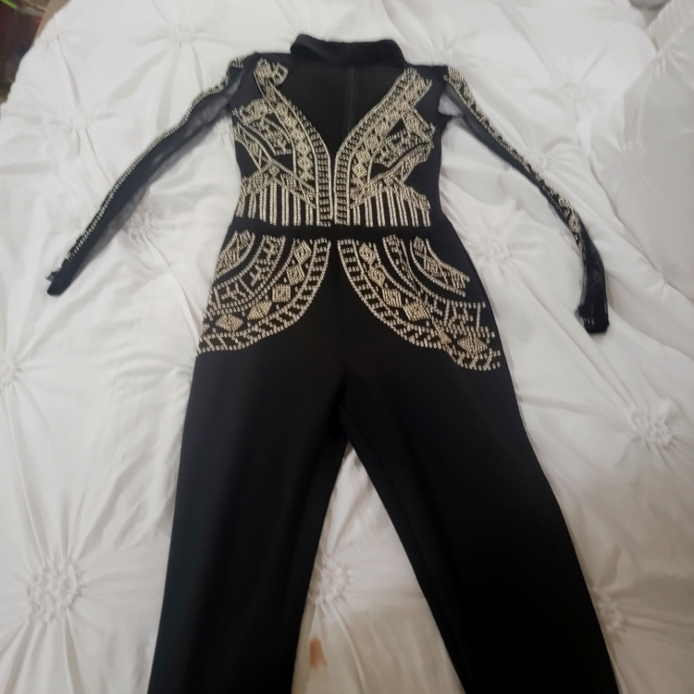 Black Studded glamor jumpsuit